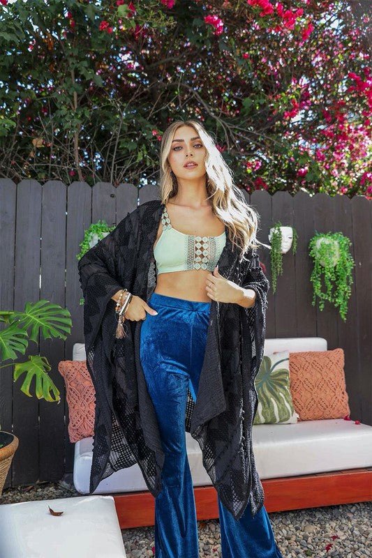 Embroidered Zig Zag Soft Kimono (more color options)