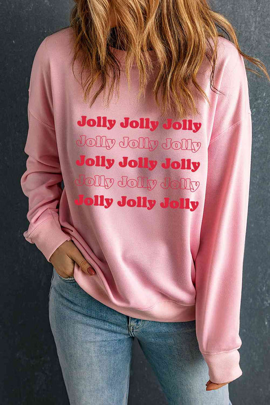 JOLLY Graphic Round Neck Sweatshirt