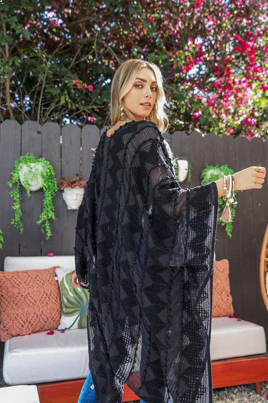 Embroidered Zig Zag Soft Kimono (more color options)