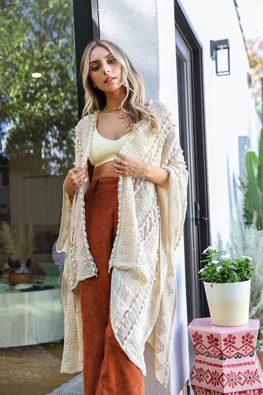 Embroidered Zig Zag Soft Kimono (more color options)