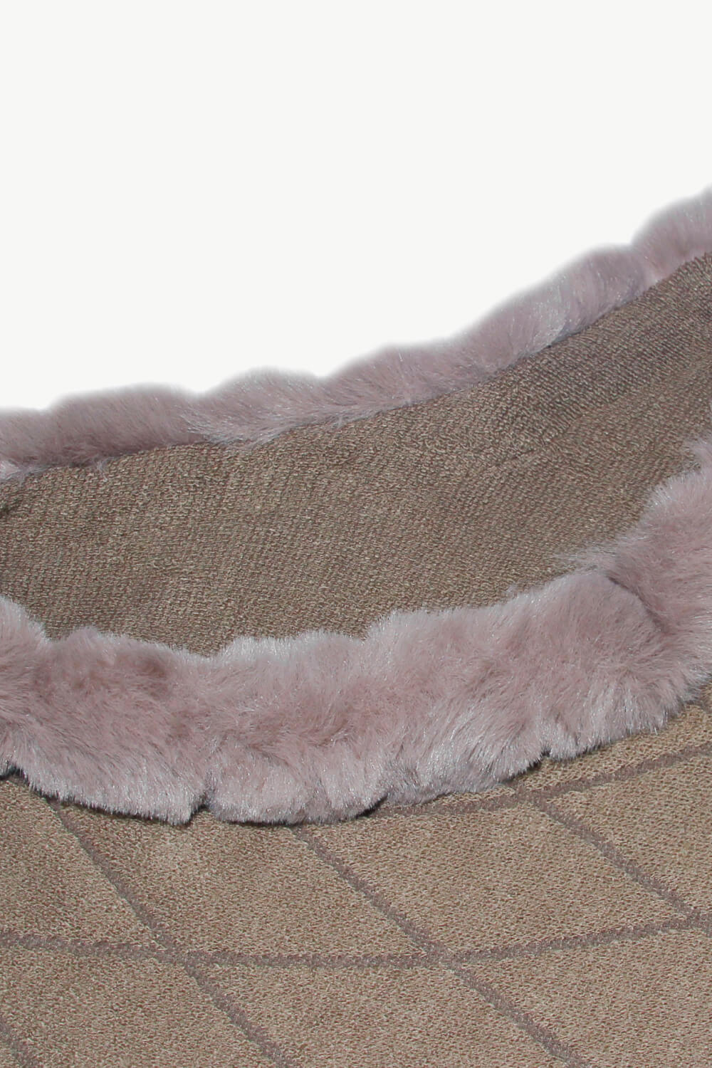 Faux Fur Trim Fringe Detail Poncho