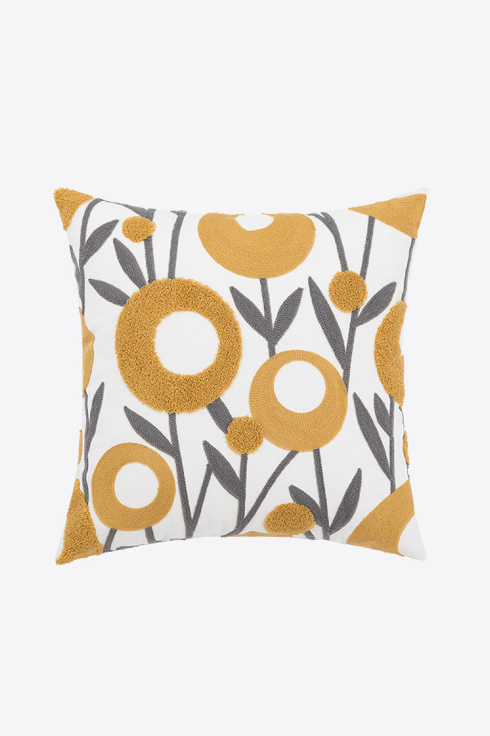 2-Pack Floral Punch-Needle Embroidery Decorative Throw Pillow Cases