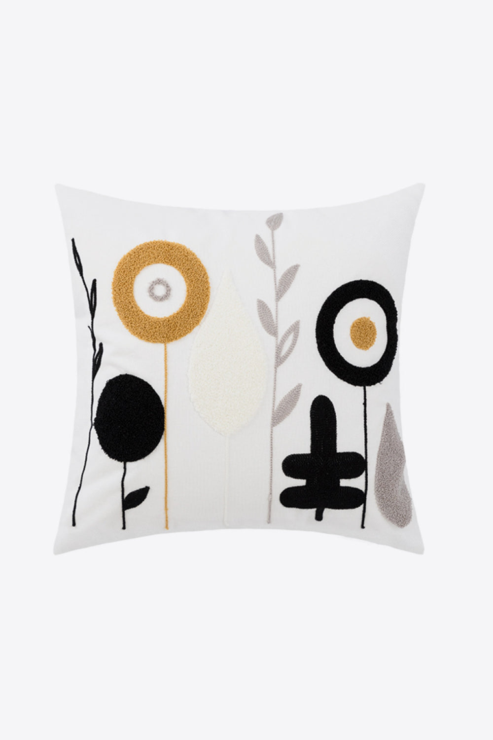 2-Pack Floral Punch-Needle Embroidery Decorative Throw Pillow Cases