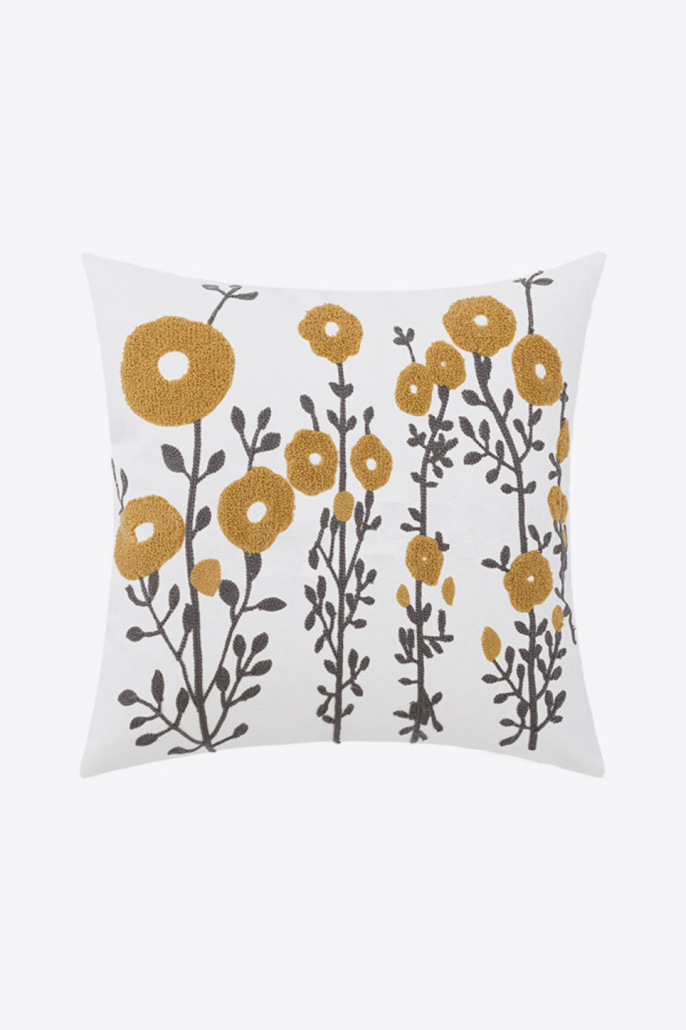 2-Pack Floral Punch-Needle Embroidery Decorative Throw Pillow Cases