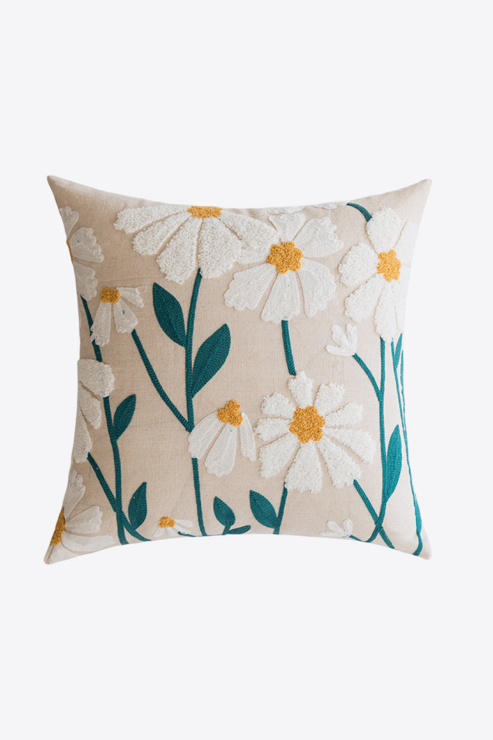 2-Pack Floral Punch-Needle Embroidery Decorative Throw Pillow Cases